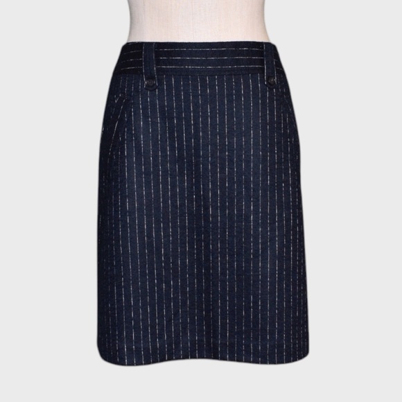 LOFT Dresses & Skirts - LOFT Navy Pinstripe A-Line Skirt